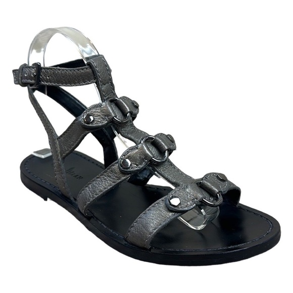 Cole Haan Deandra Leather Gladiator Sandal in Gunsmoke Metallic - Picture 1 of 12